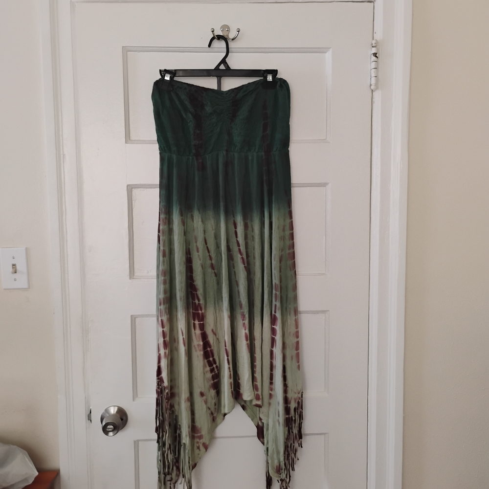 Elegant Green and Brown Ombre Women's Skirt
